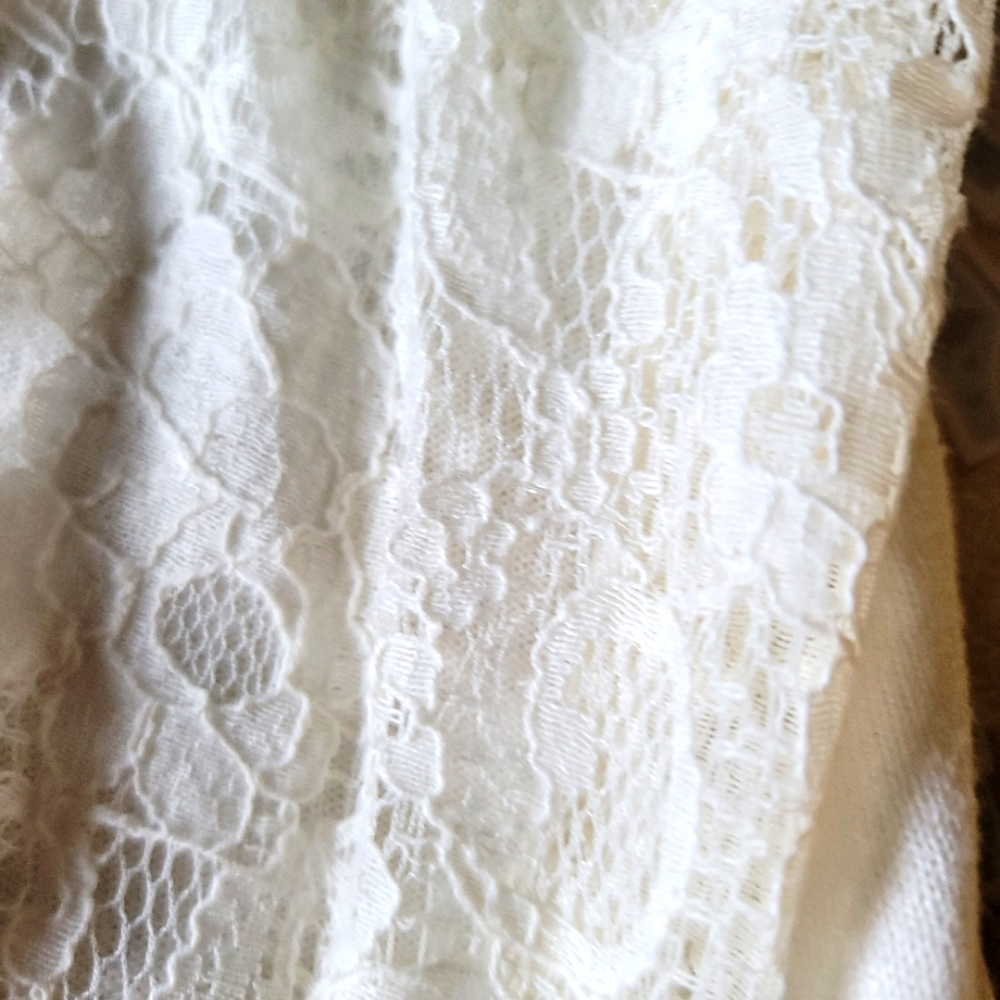 Hollister size Large off- white lace cardigan
